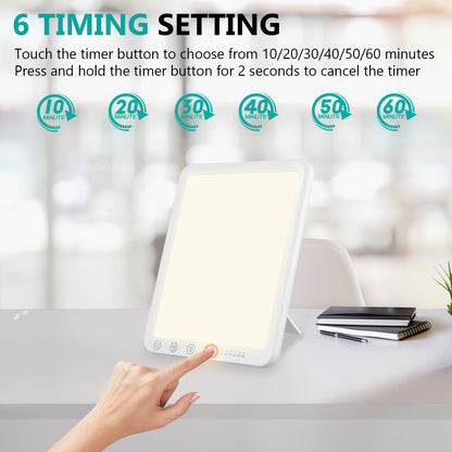 Lampe de Luminothérapie 15000 Lux – 3 Températures 5 Luminosités 6 Minuteurs – Lumière du Jour