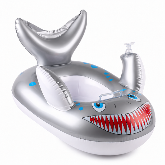 Bouée Gonflable Requin avec Poignées – Siège Flottant Piscine Adulte et Enfant – PVC Résistant