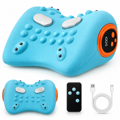 3-in-1 Electric Neck Massage Pillow – EMS, Vibration & Adjustable Heat – Cervical & Back Tension Relief