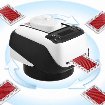 Distributeur Automatique de Cartes à Jouer 360° – Pour 1 à 8 Joueurs, Rotation Automatique, Recharge USB, Jeux de Société