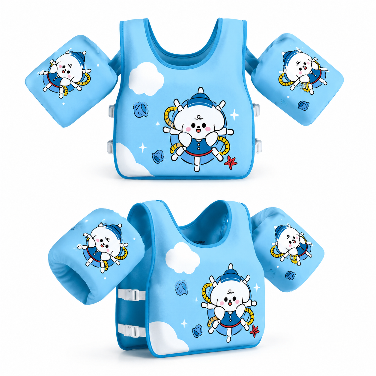 Gilet de natation enfant avec flotteurs intégrés – brassards de flottaison bébé réglables – gilet piscine apprentissage natation sécurité enfants
