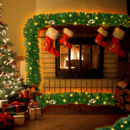 Guirlande de Noël Verte Artificielle – Décoration de Noël à Suspendre – Couronne et Décoration DIY