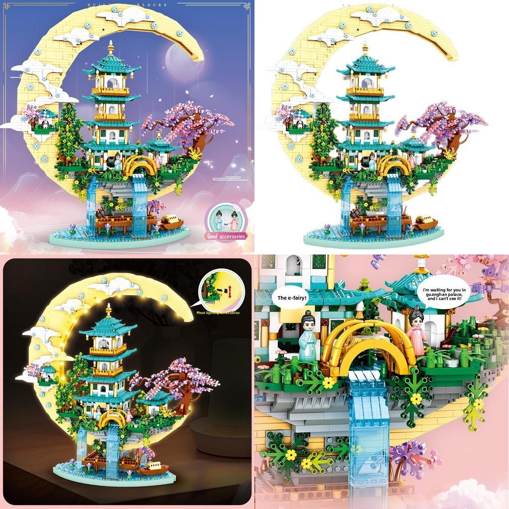 Maison Miniature LED Lune Sakura en Blocs de Construction – Décoration Lumineuse 3D DIY 4288 Pièces – Maquette Féérique Premium
