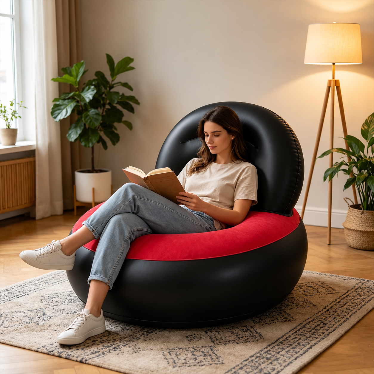 Fauteuil Gonflable de Jardin et Piscine avec Dossier – Siège Gonflable Étanche pour Extérieur