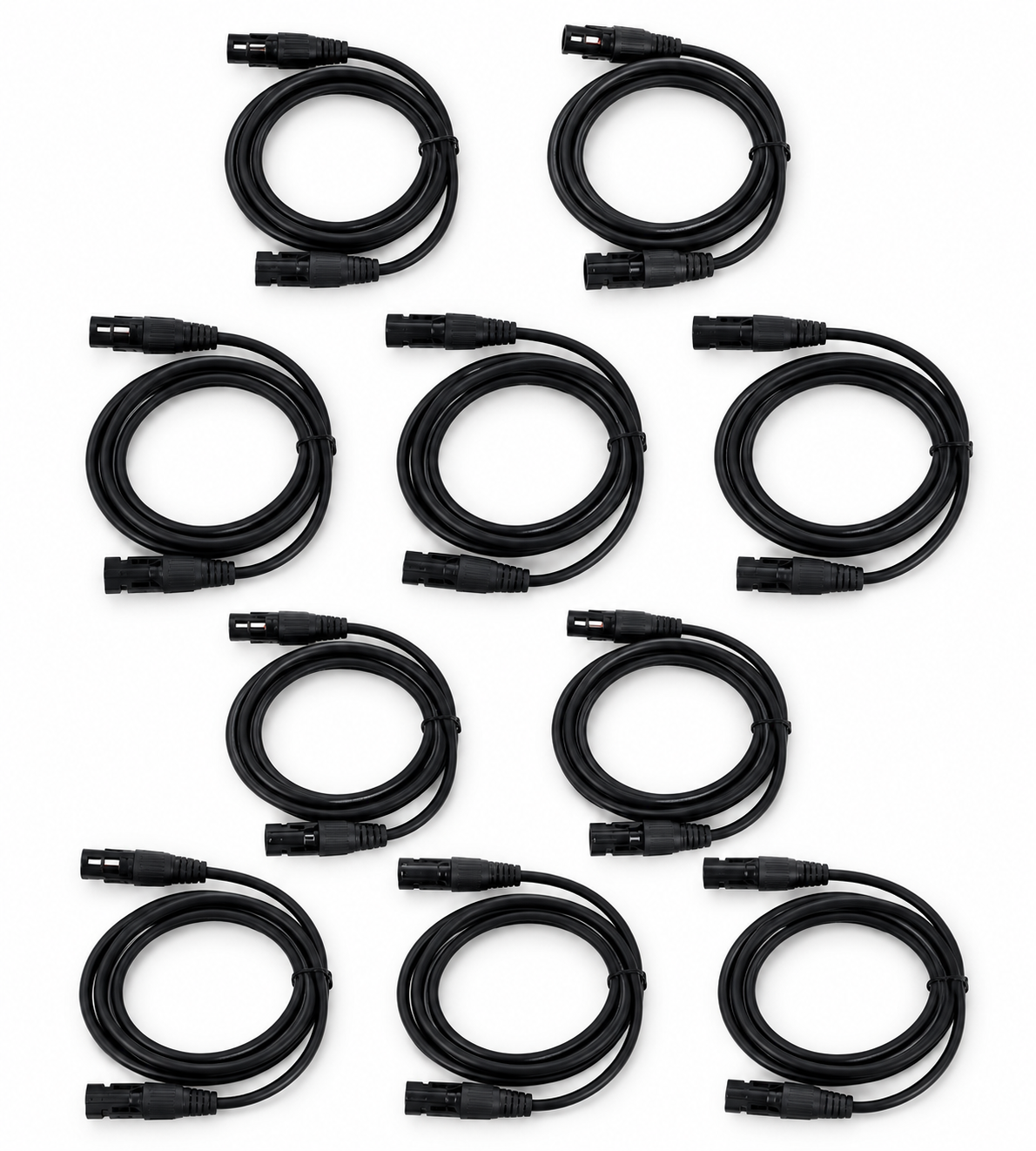Lot de 10 Câbles DMX XLR 3 Broches 2 m – Audio Éclairage Scène – Connecteurs Métal – Compatible DJ & Sono