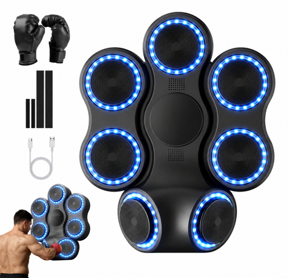 Electronic Wall-Mounted Boxing Machine – 7 LED Bluetooth Targets – Gloves Included