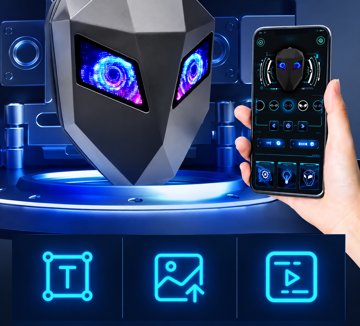 Sac à Dos LED Personnalisable – Écran Texte, Images & GIF – Contrôle Smartphone – Noir