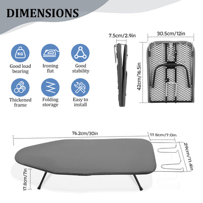 Planche à Repasser de Table Pliable – Mini Planche Portable avec Housse Résistante à la Chaleur