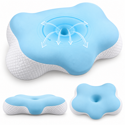 Oreiller Cervical en Mousse à Mémoire de Forme – Orthopédique & Ergonomique – Soutien Cou & Nuque – Sommeil Réparateur