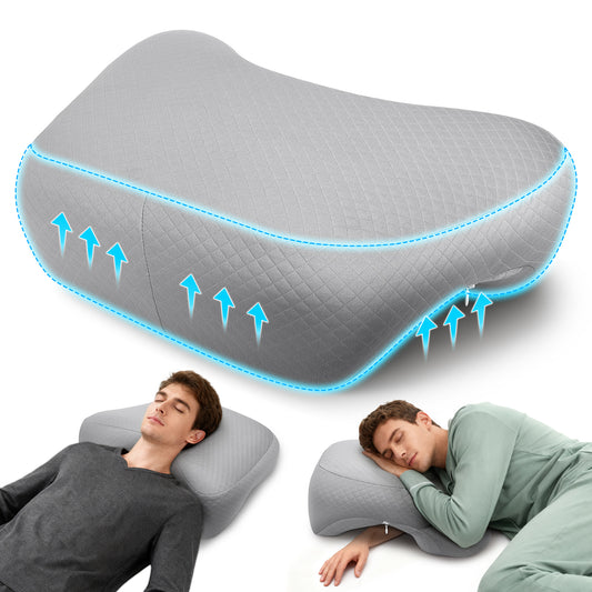 Oreiller Orthopédique Mémoire de Forme – Coussin Bras Dormeur Latéral – Soutien Cervical Anti-Douleur
