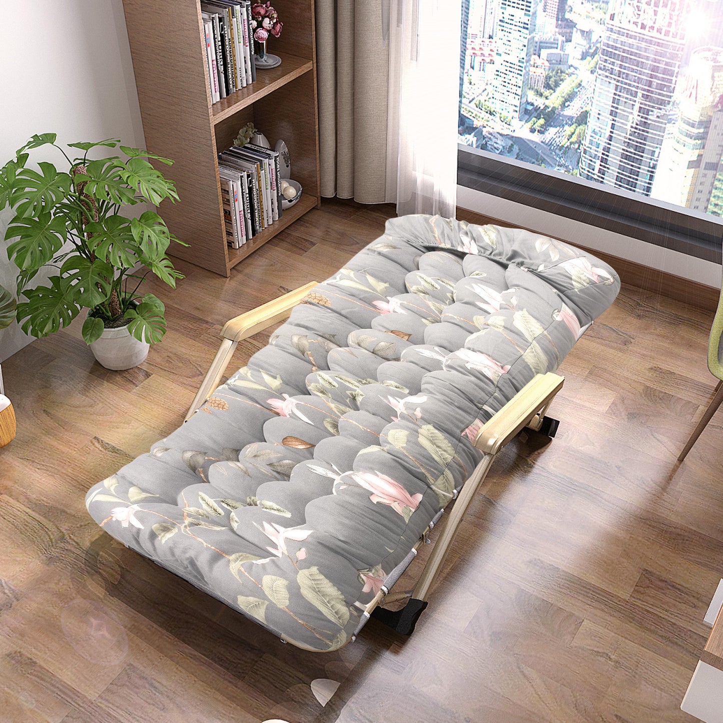 Coussin de Chaise Longue Épais – Coussin Jardin avec Housse Antidérapante et Fixation