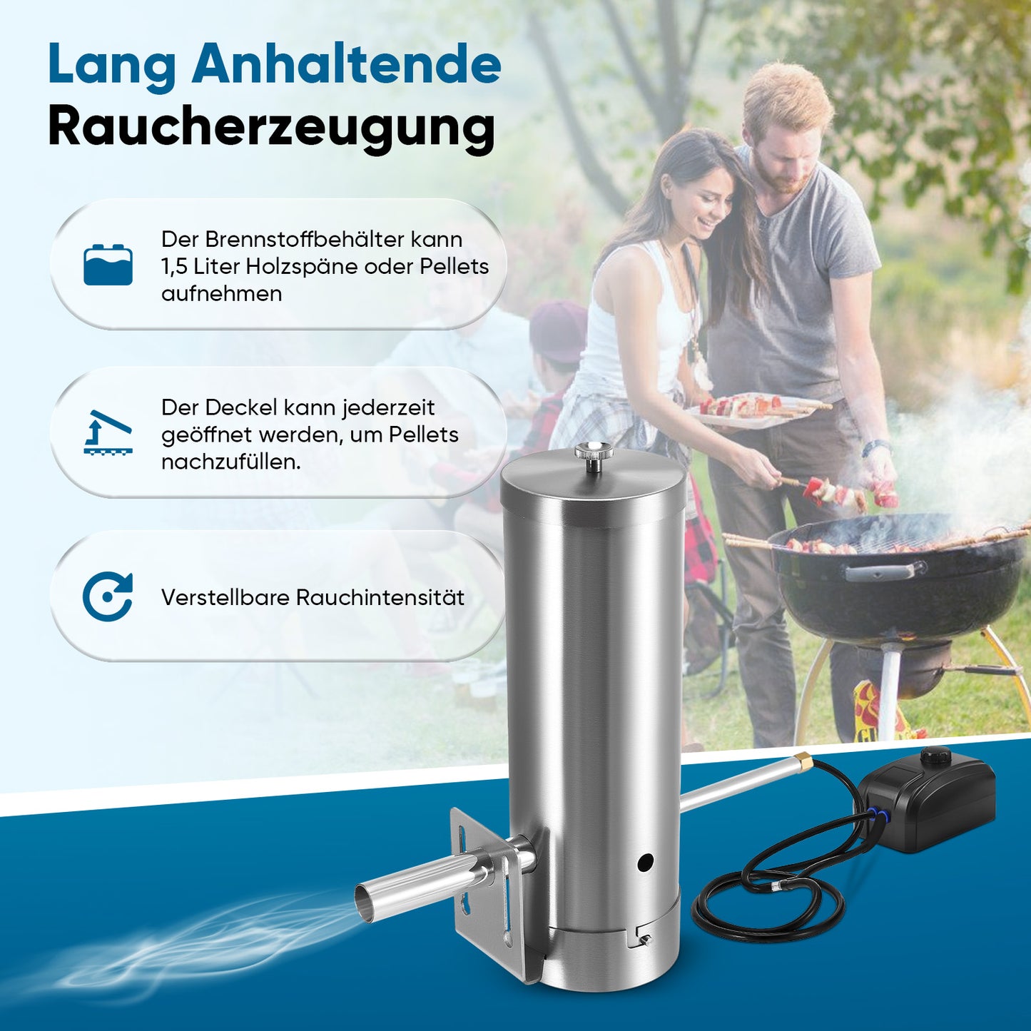 Générateur de Fumée Froide Inox – Accessoire Fumoir BBQ pour Viande et Aliments