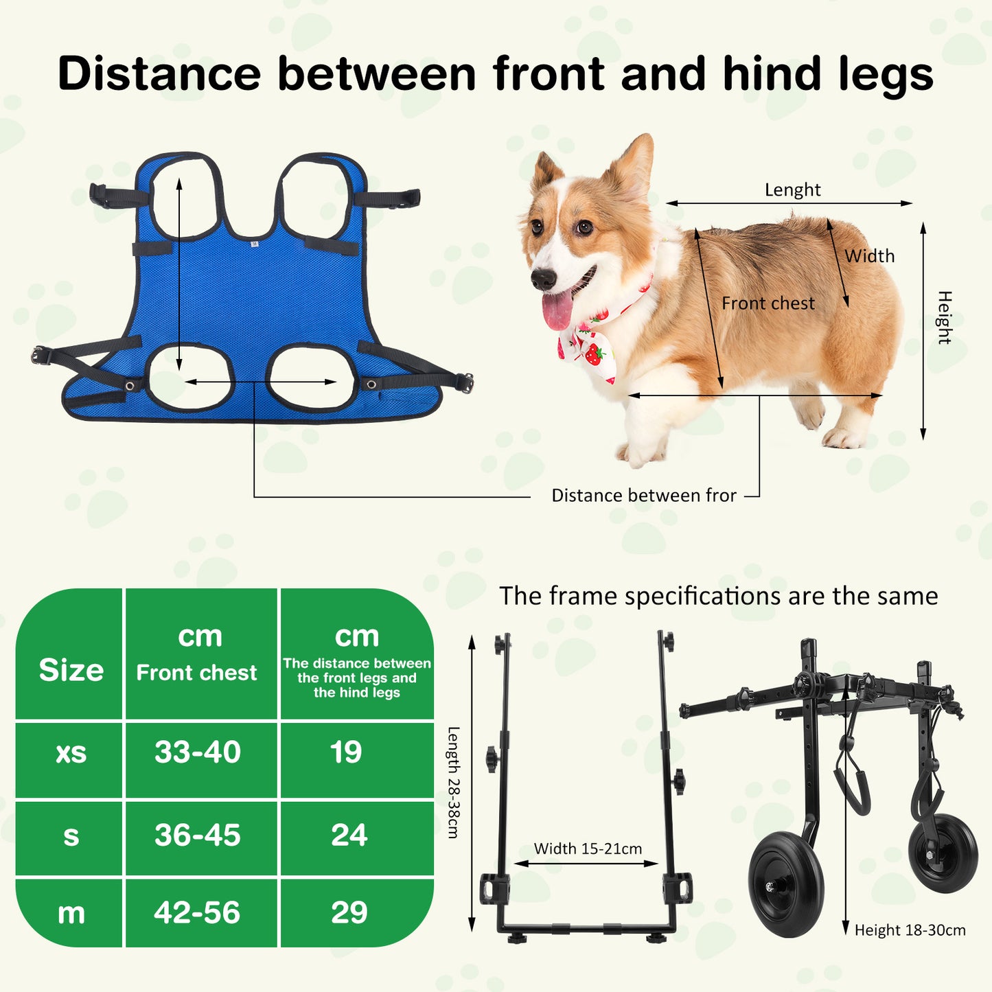 Chariot Rééducation Chien Chat – Aide Mobilité Réglable avec Roues – Support Marche Animal