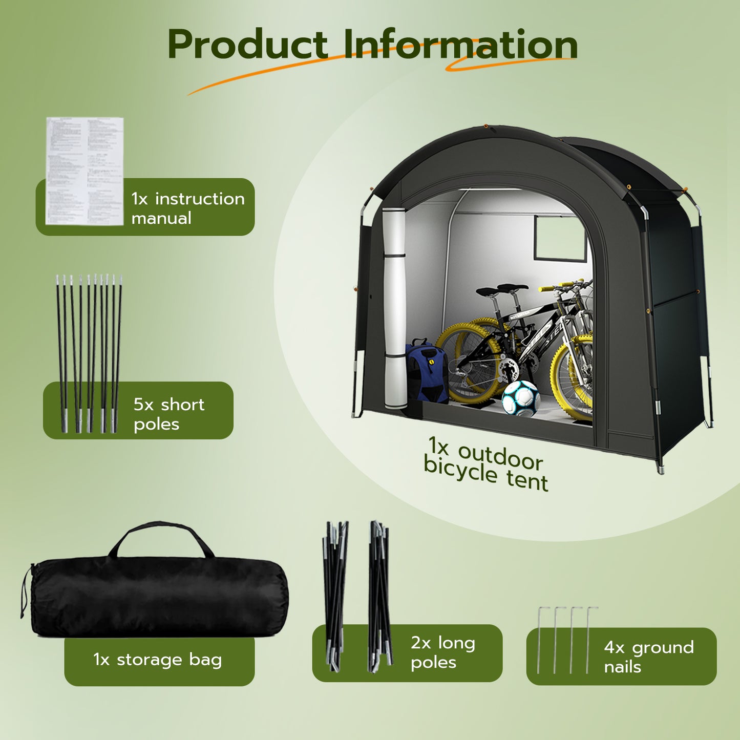 Abri de Rangement pour Vélo Étanche et Pliable – Tente de Protection pour 1 à 2 Vélos
