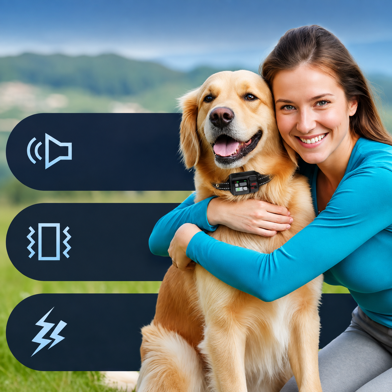 Clôture GPS Sans Fil pour Chien – Collier Rechargeable, Limite Virtuelle Réglable, Écran Couleur, Étanche