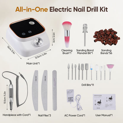 50W Electric Nail Drill 40,000 RPM – Professional Portable Manicure Pedicure Machine