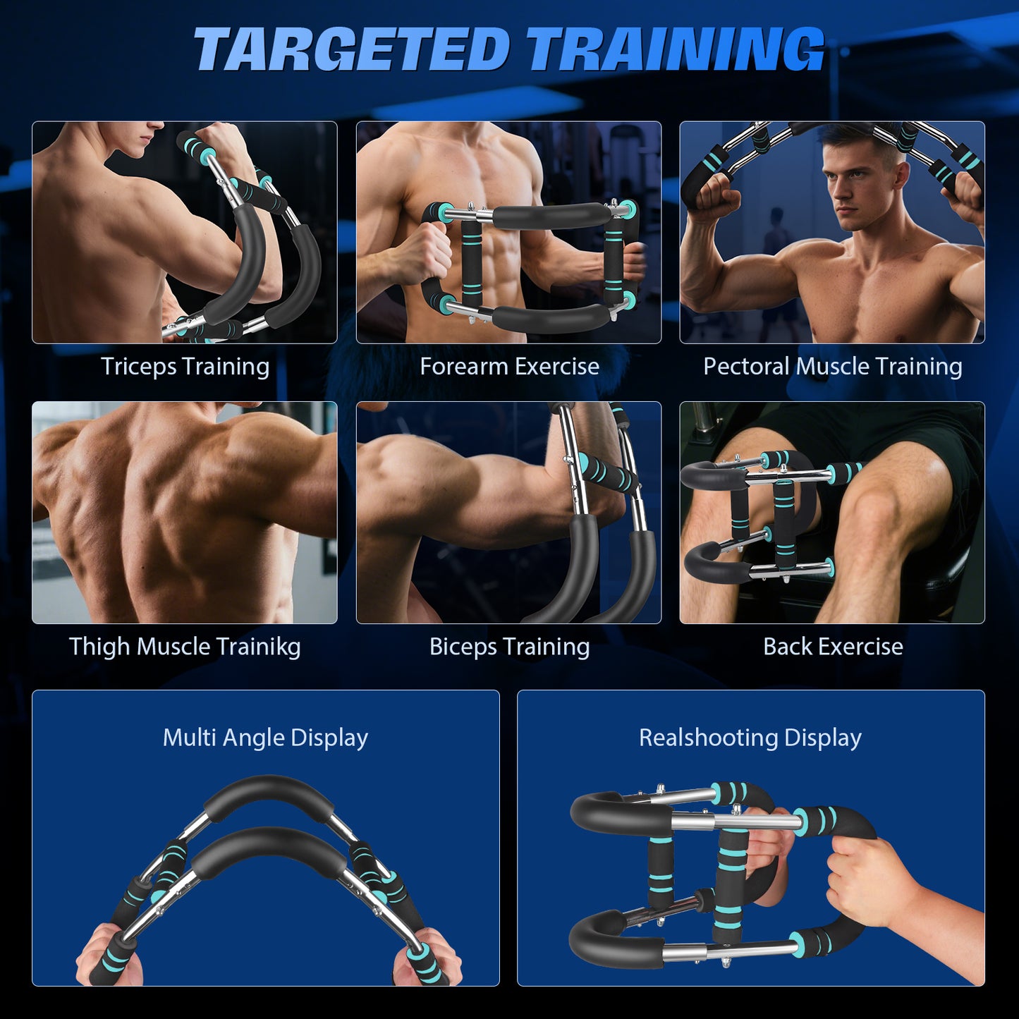 Entraîneur Bras Twister 20-60Kg – Appareil Musculation Poitrine Réglable – Ressort Résistance Fitness