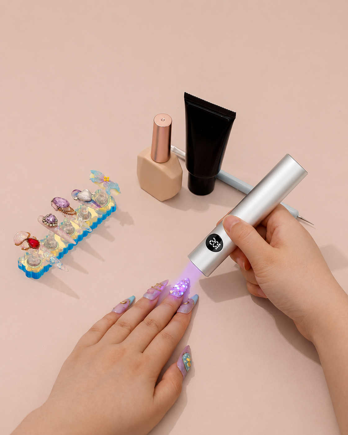 Lampe UV LED Rechargeable USB – Mini Séchoir Portable Écran LED & Minuteries – Gel & Semi-Permanent