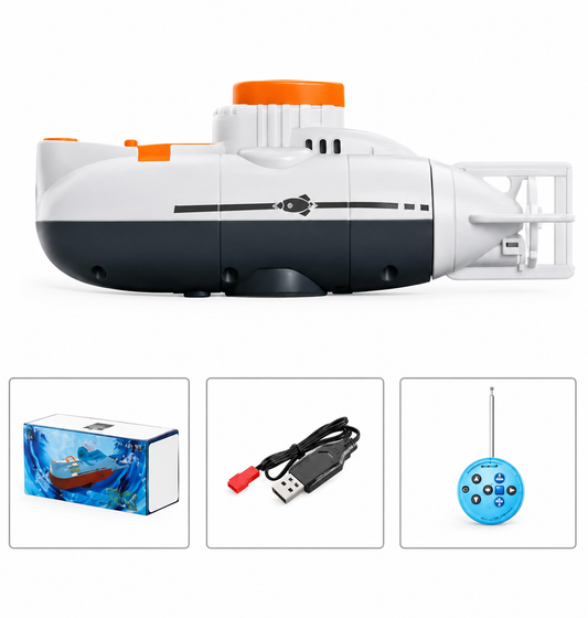 Sous-marin Télécommandé RC Étanche – Mini Bateau Électrique pour Piscine et Baignoire – Jouet Radiocommandé Rechargeable pour Enfants et Adultes – Cadeau Anniversaire Noël