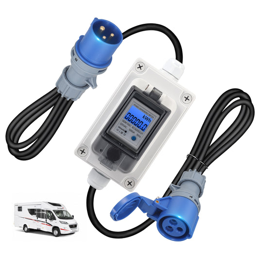 Compteur Énergie Numérique 230V 16A IP67 Étanche Compteur KWH Mobile LED Véhicule Électrique