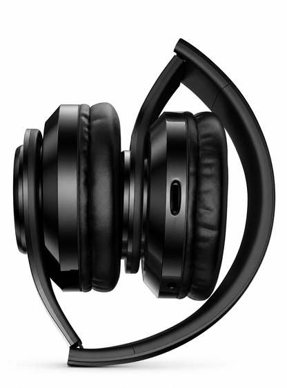 蓝牙5.3无线折叠耳机 – HiFi头戴式、高清麦克风、支持TF卡、FM收音机、黑色