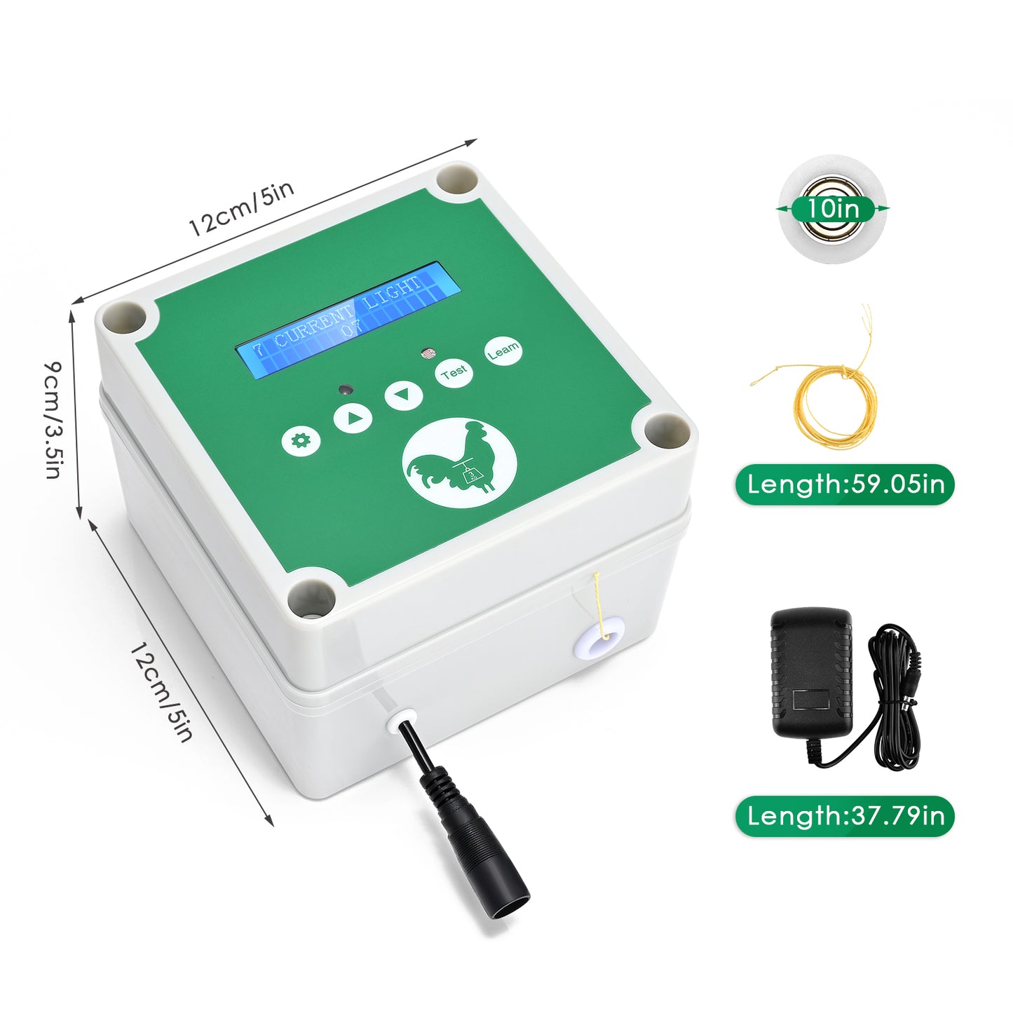 Ouvre-Porte Automatique Poulailler IP65 avec Télécommandes – Programmation Minuterie – Système Intelligent Étanche – Contrôleur Porte Poule