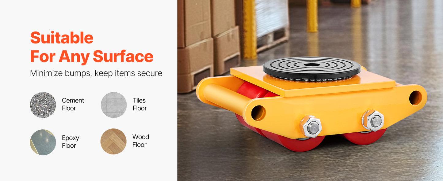 Chariot de Déplacement Industriel 6T – Roulettes 360° – Patin Tout Acier pour Machines & Palettes