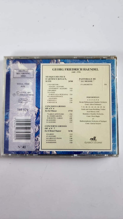 Haendel – Musique des feux d’artifice royaux – Concerti grossi op. 6 n° 6 et 7 – CD Classica Licorne