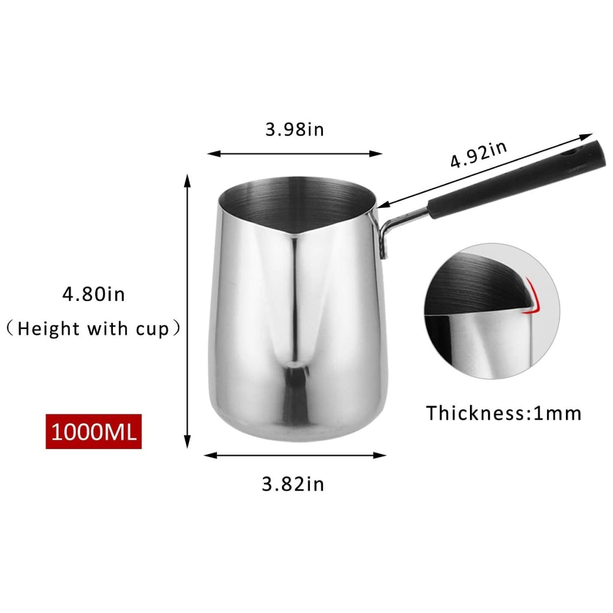 Pot de Fusion de Cire avec Poignée Bakélite – Pichet Métal pour Fabrication de Bougies et Savon