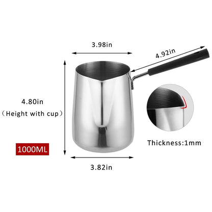 Pot de Fusion de Cire avec Poignée Bakélite – Pichet Métal pour Fabrication de Bougies et Savon