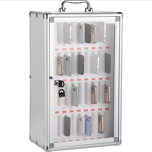 Armoire Murale pour Téléphones 36 Fentes – Casier de Rangement en Alliage d’Aluminium – Salle de Classe & Bureau