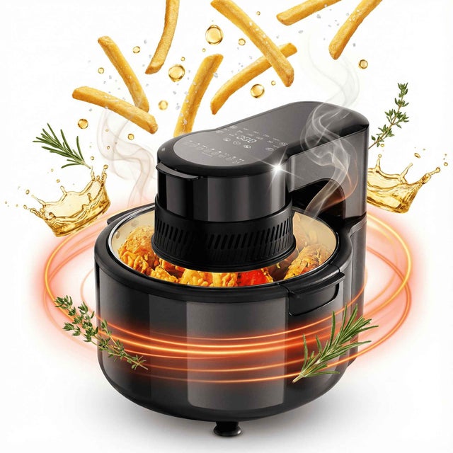 Friteuse à Air 5L Numérique 1200W avec Fenêtre de Visualisation LED – Air Fryer Familiale 8 Programmes – Cuisson Sans Huile