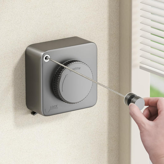 Étendoir Rétractable Mural – Corde à Linge Murale pour Salle de Bain et Extérieur