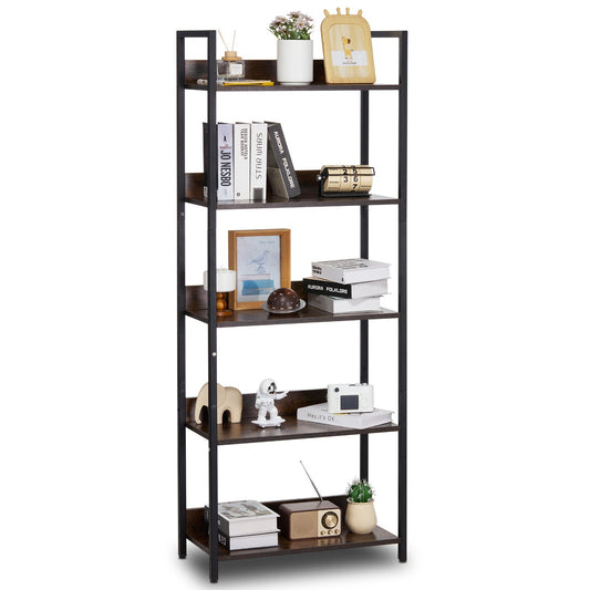 Bibliothèque Métal Industrielle 3 à 4 Niveaux – Étagère de Rangement Vintage – Présentoir à Étagères Ouvertes Bureau & Maison