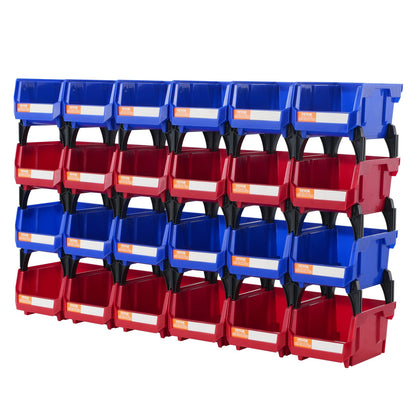 Lot de 24 Bacs de Rangement Empilables 5x4x3 Pouces – Conteneurs Suspendus & Autoportants – Garage Atelier Bricolage