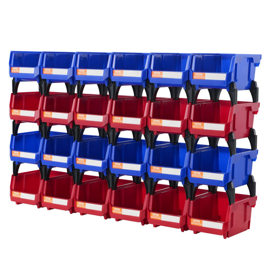 Lot de 24 Bacs de Rangement Empilables 5x4x3 Pouces – Étagère Garage Autoportante – Conteneurs Suspendus