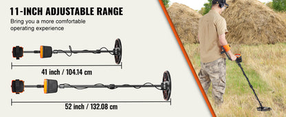 Professional IP68 Waterproof Metal Detector with LCD Screen – Adjustable Gold and Coin Detector, 7 Modes, 25.4 cm Coil