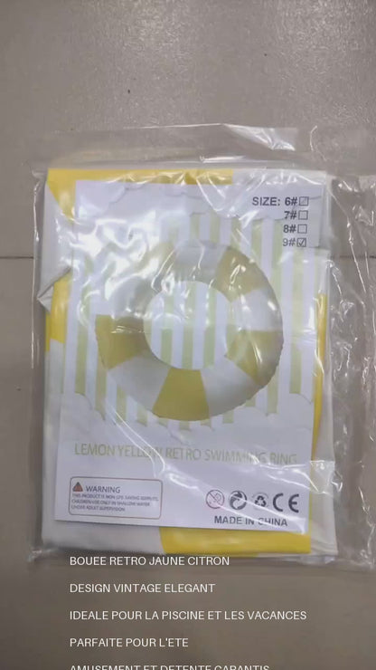 Flotador hinchable para adulto 75 cm – Anillo de natación para piscina y playa amarillo y blanco
