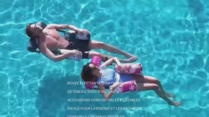 Chaise Longue Flottante Gonflable Adulte – Hamac Aquatique avec Dossier et Repose-Tête