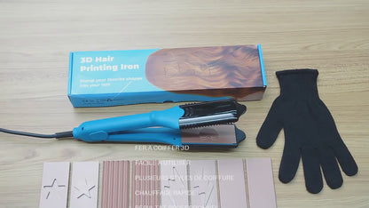 Alisador de Pelo Profesional 3D – Plancha de Ondular con 5 Placas Intercambiables – Calentamiento Rápido