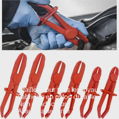 Jeu de 6 Pinces pour Durites Automobile – Flexible Carburant, Frein & Radiateur – Outil Serrage Tuyaux Voiture Moto Atelier