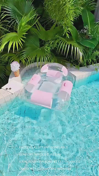 Colchón Hinchable Flotante con Parasol – Hamaca Acuática para Adultos para Piscina y Playa