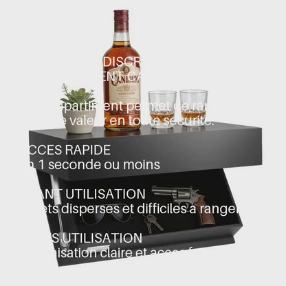 Étagère Murale Flottante avec Compartiment Secret Caché – Coffre de Rangement Dissimulé pour Salon, Bureau, Chambre et Cuisine