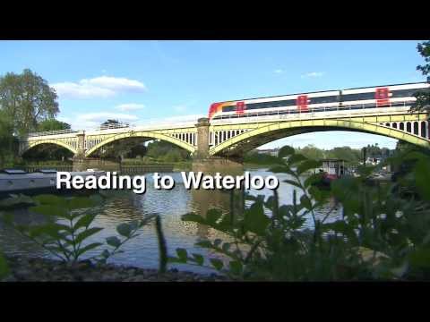 Reading to Waterloo – Driver’s Eye View, aperçu du documentaire ferroviaire publié par son éditeur Video125, trajet South West Trains de Reading à Londres Waterloo.