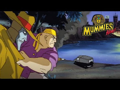 Turbo Momies volume 3 — épisode « Dead Man Walking », présent sur le DVD, version anglaise officielle, Mummies Alive! - WildBrain (21 min 56).