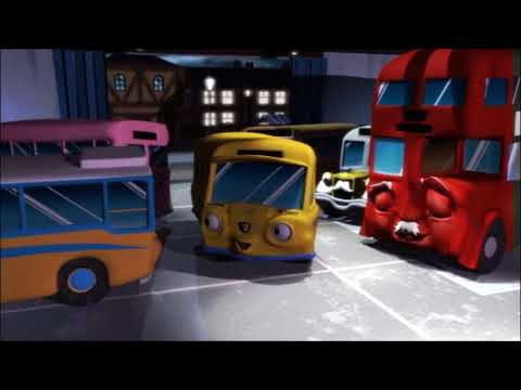 Les Petits Bus : Les Aventures de Sammy — épisode « Sammy meets a monster / Sammy rencontre un monstre », présent sur le DVD, en anglais, archive Hayden Dixon.