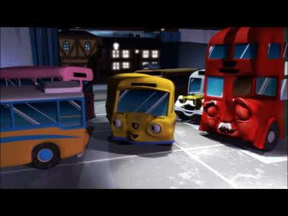 Les Petits Bus : Les Aventures de Sammy — épisode « Sammy meets a monster / Sammy rencontre un monstre », présent sur le DVD, en anglais, archive Hayden Dixon.