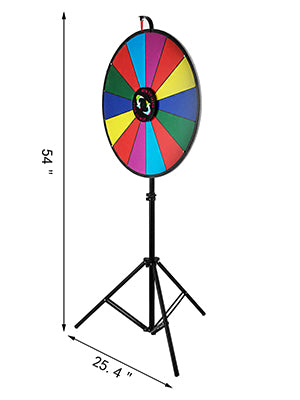 Roue de la Fortune 18 Pouces avec Trépied Pliable – 14 Emplacements Effaçables – Jeu de Support Rotatif pour Animations, Événements et Tirages au Sort