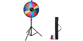 Roue de la Fortune 18 Pouces avec Trépied Pliable – 14 Emplacements Effaçables – Jeu de Support Rotatif pour Animations, Événements et Tirages au Sort