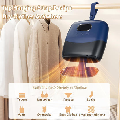 Sèche-Linge Électrique Portable 600W Pliable – Mini Sèche-Linge de Voyage avec Minuterie